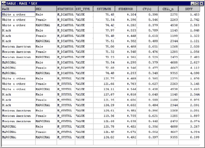 Table screenshot